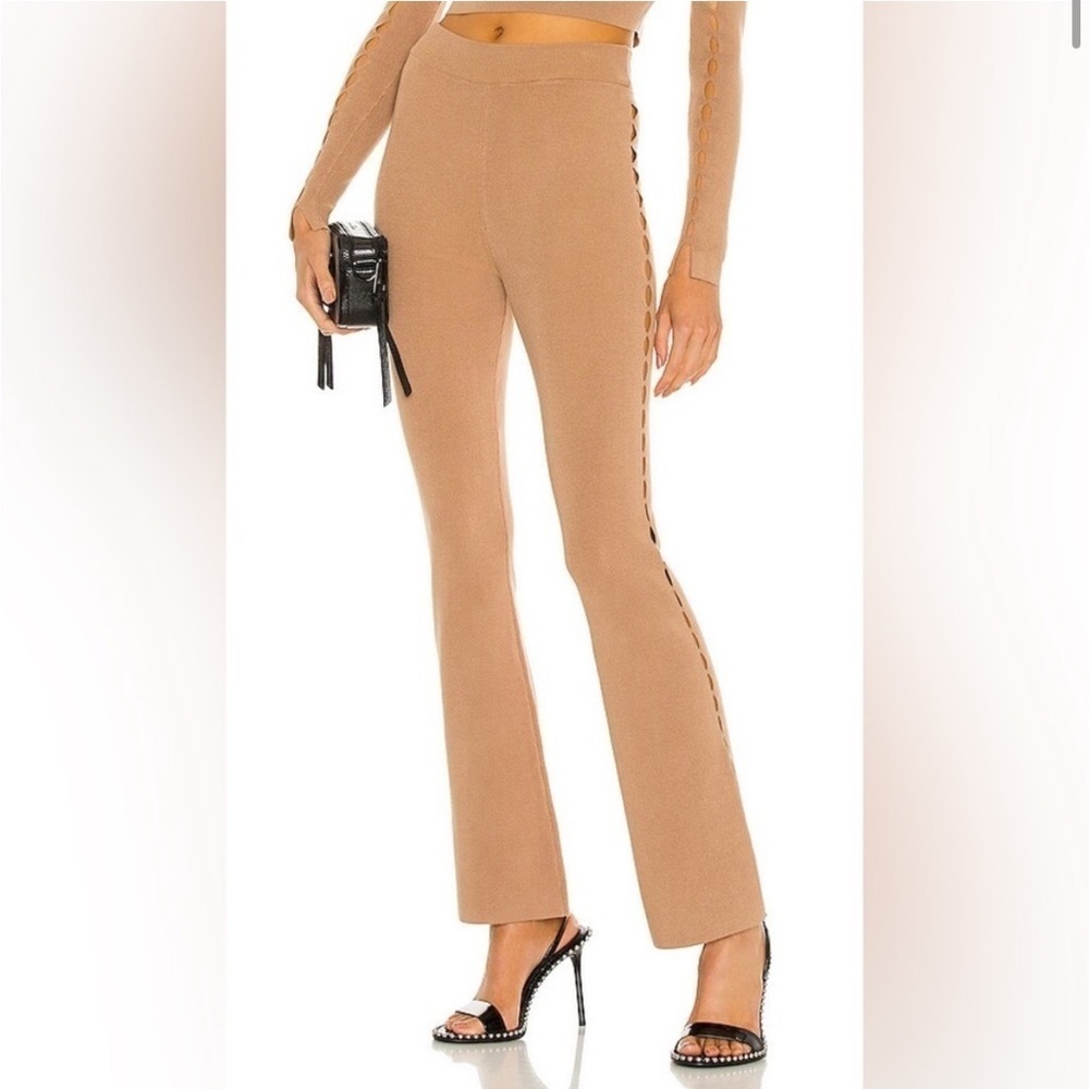 h:ours from REVOLVE Hayes Cutout Knit Flare Pant in Beige